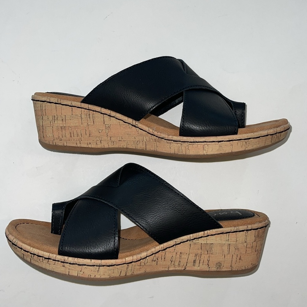 b.o.c. sandals wedge toe-loop black size 9 NWT - Picture 7 of 15